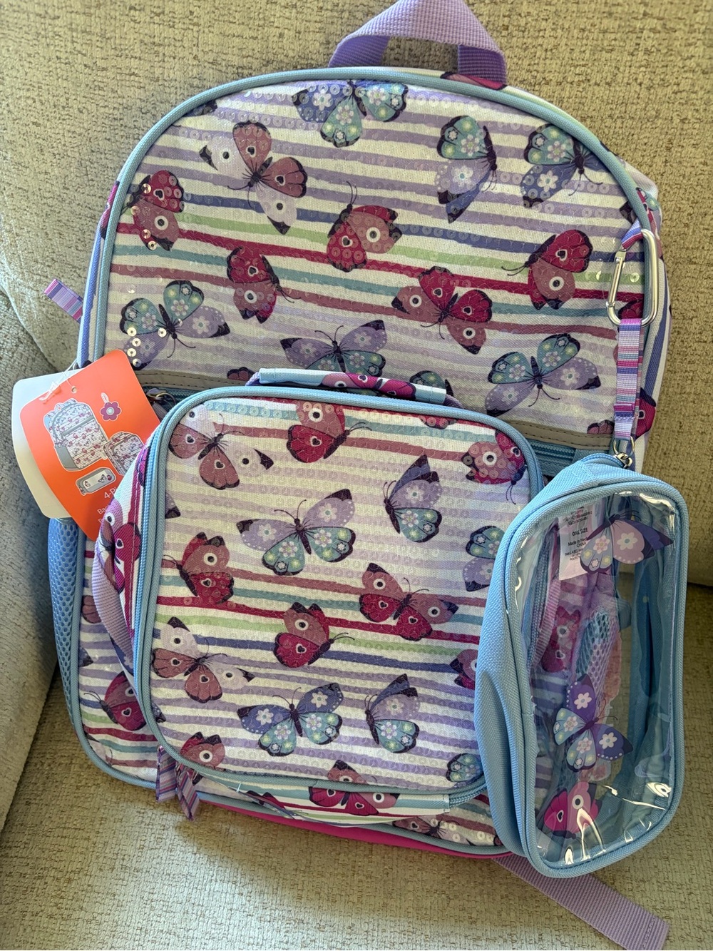 wonder nation Butterfly Backpack Set - Purple & Light Blue
